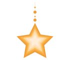 golden star decoration hanging icon